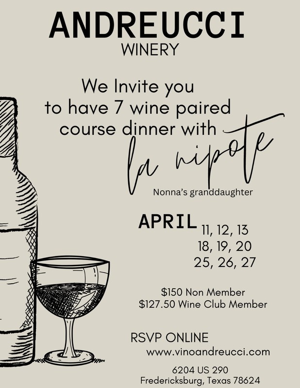 Andreucci Wine Pairing Dinners for 2024 are here!